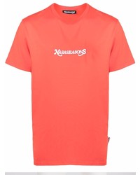 orange bedrucktes T-Shirt mit einem Rundhalsausschnitt von Nasaseasons