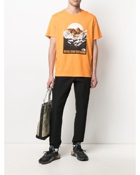 orange bedrucktes T-Shirt mit einem Rundhalsausschnitt von The North Face