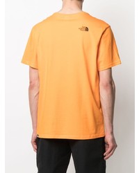 orange bedrucktes T-Shirt mit einem Rundhalsausschnitt von The North Face