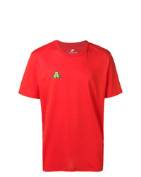 orange bedrucktes T-Shirt mit einem Rundhalsausschnitt von Nike