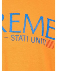 orange bedrucktes T-Shirt mit einem Rundhalsausschnitt von Supreme