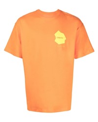 orange bedrucktes T-Shirt mit einem Rundhalsausschnitt von Objects IV Life