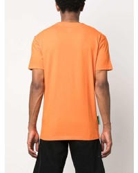 orange bedrucktes T-Shirt mit einem Rundhalsausschnitt von DSQUARED2