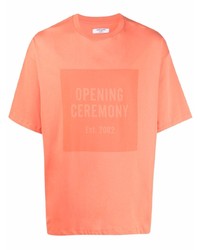 orange bedrucktes T-Shirt mit einem Rundhalsausschnitt von Opening Ceremony