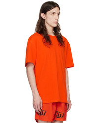 orange bedrucktes T-Shirt mit einem Rundhalsausschnitt von Ksubi