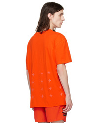 orange bedrucktes T-Shirt mit einem Rundhalsausschnitt von Ksubi