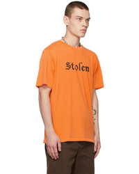 orange bedrucktes T-Shirt mit einem Rundhalsausschnitt von Stolen Girlfriends Club