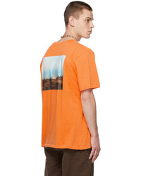 orange bedrucktes T-Shirt mit einem Rundhalsausschnitt von Stolen Girlfriends Club