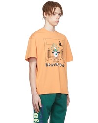 orange bedrucktes T-Shirt mit einem Rundhalsausschnitt von Brain Dead