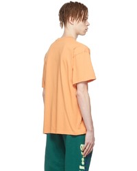 orange bedrucktes T-Shirt mit einem Rundhalsausschnitt von Brain Dead