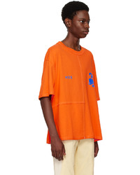 orange bedrucktes T-Shirt mit einem Rundhalsausschnitt von HEAD OF STATE