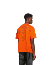 orange bedrucktes T-Shirt mit einem Rundhalsausschnitt von St-Henri