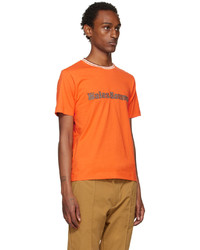 orange bedrucktes T-Shirt mit einem Rundhalsausschnitt von Wales Bonner