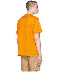orange bedrucktes T-Shirt mit einem Rundhalsausschnitt von Burberry
