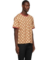 orange bedrucktes T-Shirt mit einem Rundhalsausschnitt von PACO RABANNE