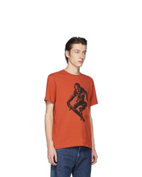 orange bedrucktes T-Shirt mit einem Rundhalsausschnitt von Coach 1941