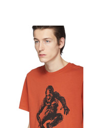 orange bedrucktes T-Shirt mit einem Rundhalsausschnitt von Coach 1941