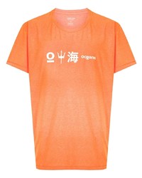 orange bedrucktes T-Shirt mit einem Rundhalsausschnitt von OSKLEN