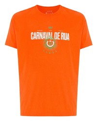 orange bedrucktes T-Shirt mit einem Rundhalsausschnitt von OSKLEN