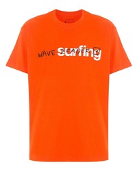 orange bedrucktes T-Shirt mit einem Rundhalsausschnitt von OSKLEN