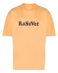 orange bedrucktes T-Shirt mit einem Rundhalsausschnitt von PACCBET