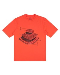 orange bedrucktes T-Shirt mit einem Rundhalsausschnitt von Palace