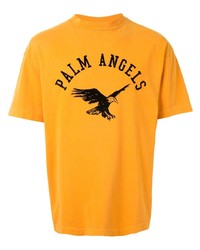 orange bedrucktes T-Shirt mit einem Rundhalsausschnitt von Palm Angels