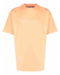 orange bedrucktes T-Shirt mit einem Rundhalsausschnitt von Palm Angels