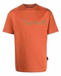 orange bedrucktes T-Shirt mit einem Rundhalsausschnitt von Palm Angels