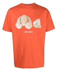orange bedrucktes T-Shirt mit einem Rundhalsausschnitt von Palm Angels