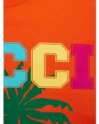 orange bedrucktes T-Shirt mit einem Rundhalsausschnitt von Gucci