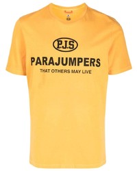 orange bedrucktes T-Shirt mit einem Rundhalsausschnitt von Parajumpers