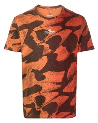 orange bedrucktes T-Shirt mit einem Rundhalsausschnitt von Parajumpers