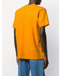 orange bedrucktes T-Shirt mit einem Rundhalsausschnitt von Supreme