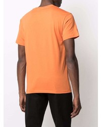 orange bedrucktes T-Shirt mit einem Rundhalsausschnitt von Raf Simons