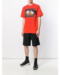 orange bedrucktes T-Shirt mit einem Rundhalsausschnitt von MSGM