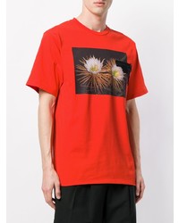 orange bedrucktes T-Shirt mit einem Rundhalsausschnitt von MSGM