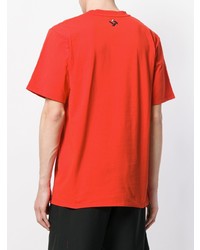 orange bedrucktes T-Shirt mit einem Rundhalsausschnitt von MSGM