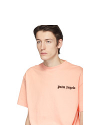 orange bedrucktes T-Shirt mit einem Rundhalsausschnitt von Palm Angels