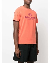 orange bedrucktes T-Shirt mit einem Rundhalsausschnitt von Parajumpers