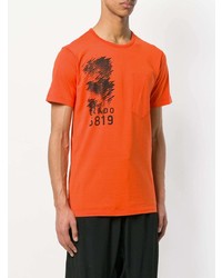 orange bedrucktes T-Shirt mit einem Rundhalsausschnitt von Stone Island Shadow Project