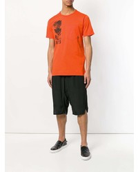 orange bedrucktes T-Shirt mit einem Rundhalsausschnitt von Stone Island Shadow Project