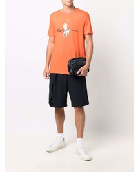 orange bedrucktes T-Shirt mit einem Rundhalsausschnitt von Polo Ralph Lauren