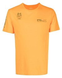 orange bedrucktes T-Shirt mit einem Rundhalsausschnitt von Polo Ralph Lauren