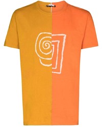 orange bedrucktes T-Shirt mit einem Rundhalsausschnitt von Post-Imperial