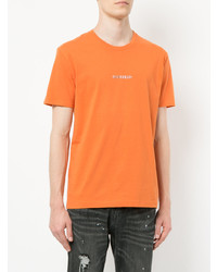 orange bedrucktes T-Shirt mit einem Rundhalsausschnitt von Loveless