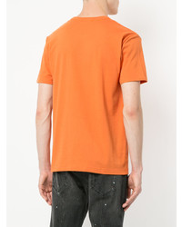 orange bedrucktes T-Shirt mit einem Rundhalsausschnitt von Loveless