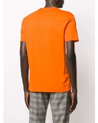 orange bedrucktes T-Shirt mit einem Rundhalsausschnitt von Versace