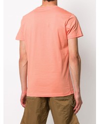 orange bedrucktes T-Shirt mit einem Rundhalsausschnitt von Diesel