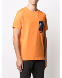 orange bedrucktes T-Shirt mit einem Rundhalsausschnitt von Karl Lagerfeld